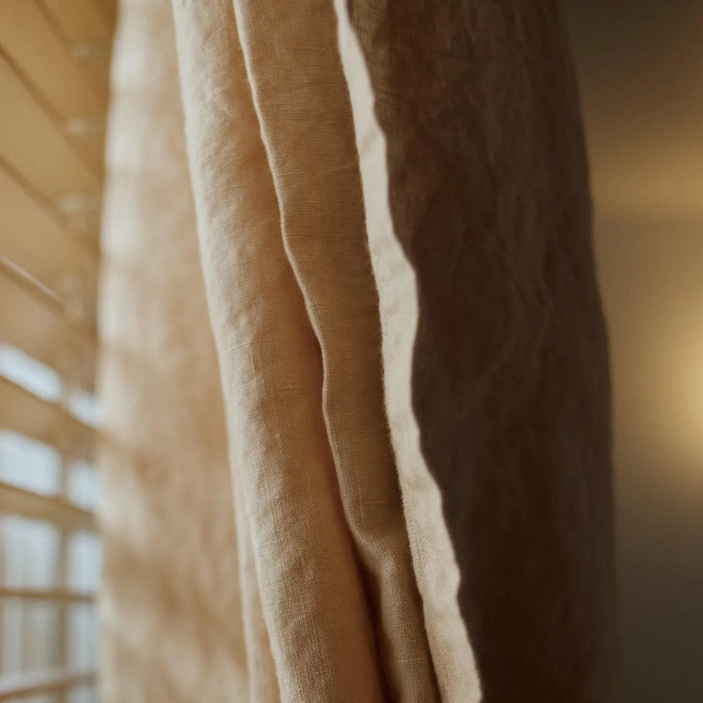 Custom Size Extra Wide Linen Curtain, Washed Soft Linen, Extra Long Cafe Curtain, Tietop, Eyelet,