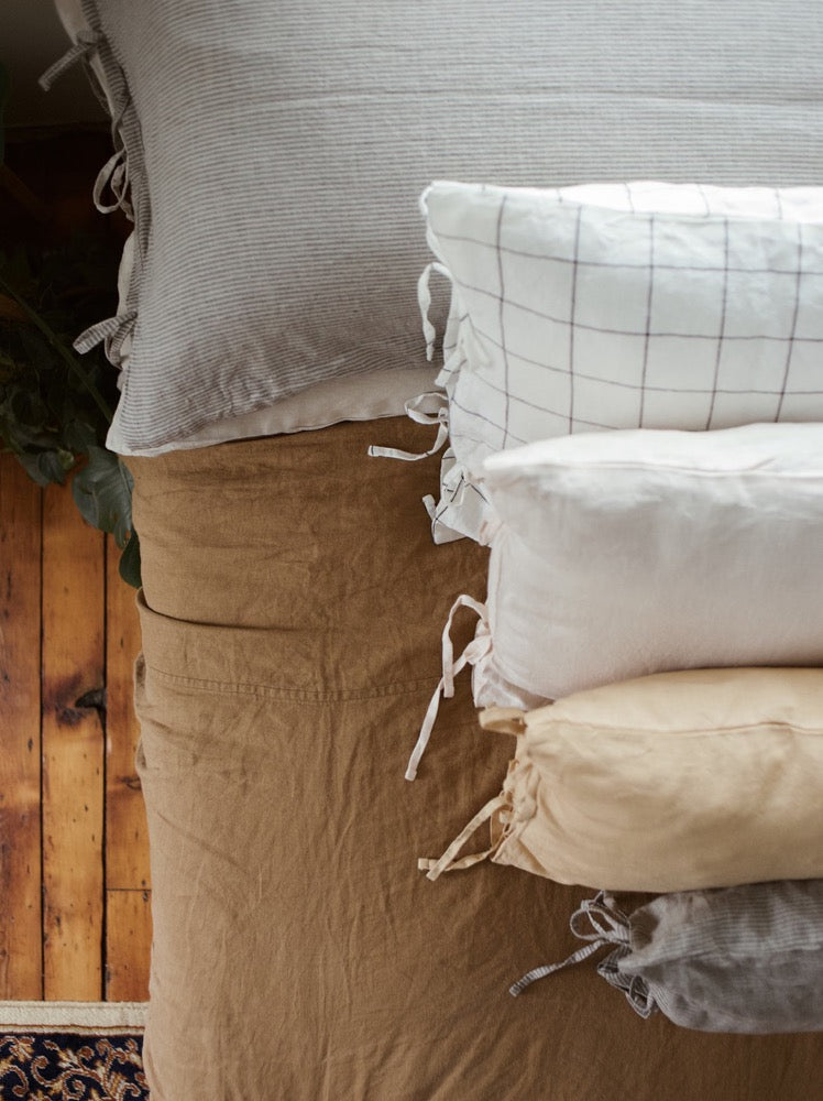 Custom Body Pillow Cover with ties Softened linen Natural Pillow Decorative Pillow Throw Pillow in 40