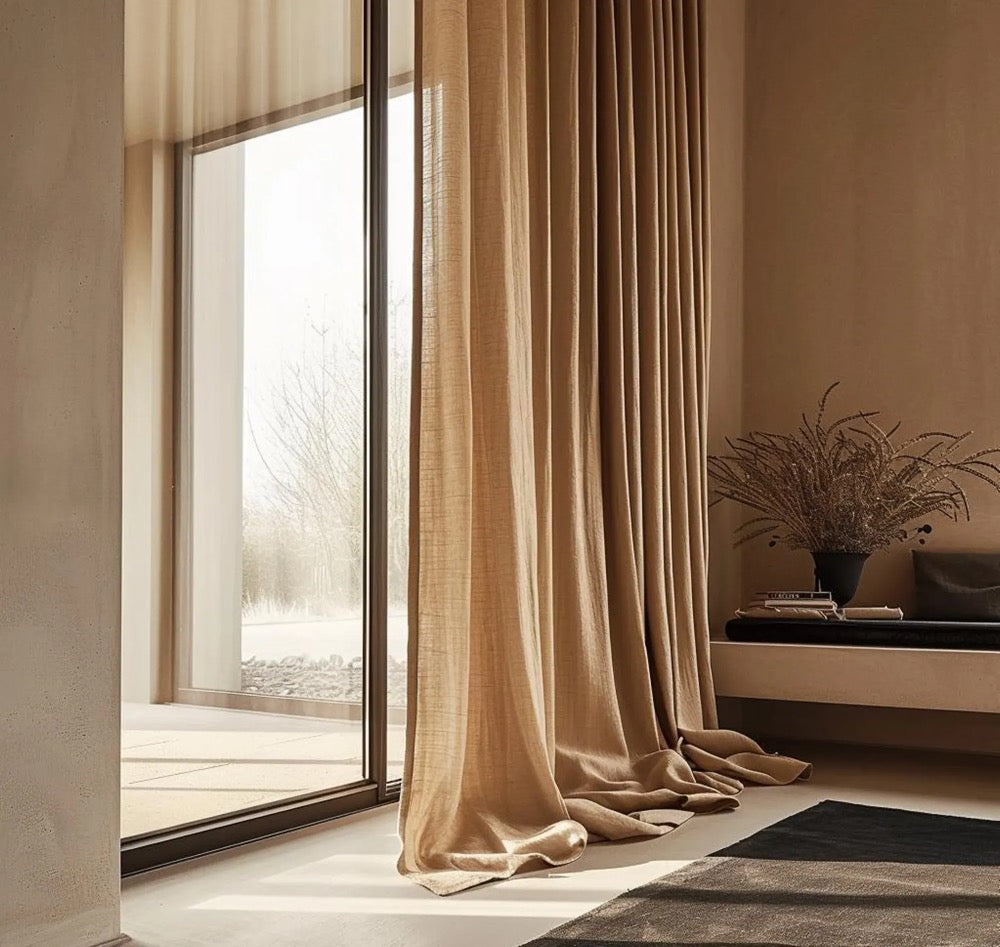 Custom Size Extra Wide Linen Curtain, Washed Soft Linen, Extra Long Cafe Curtain, Tietop, Eyelet,