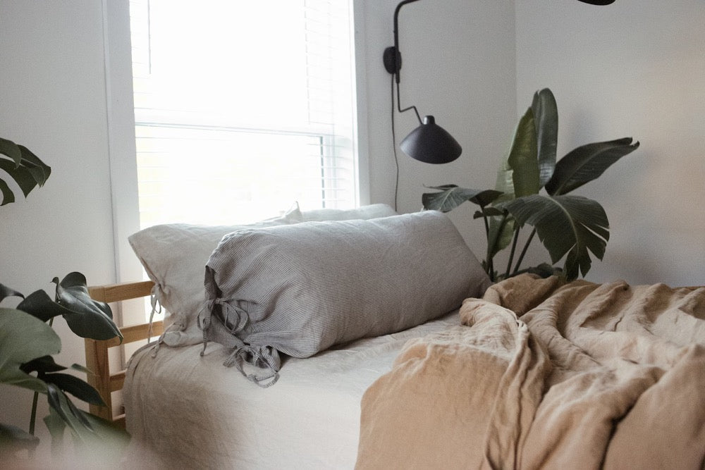 Custom Body Pillow Cover with ties Softened linen Natural Pillow Decorative Pillow Throw Pillow in 40