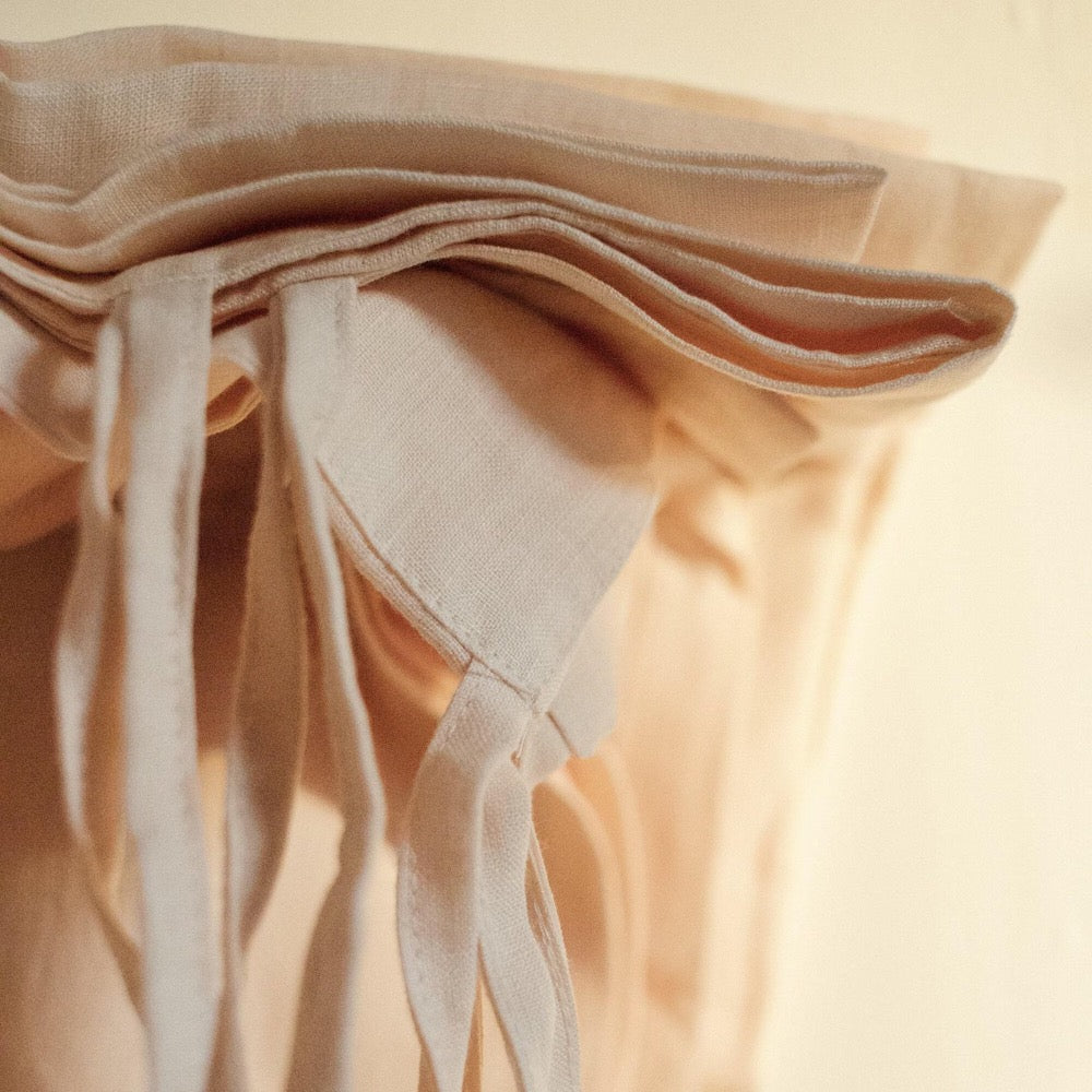 Linen Curtain (1 Panel) with Ruffles, Ruffled Cafe Curtain, Cloth Divider, Flax Curtains, Natural curtains